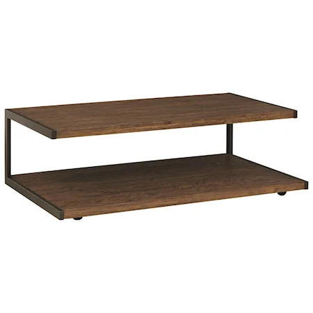 Contemporary Industrial Cocktail Table with 1 Shelf